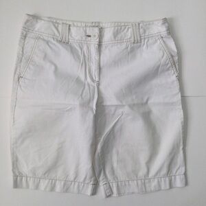 Loft Ann Taylor Cotton White Bermuda Shorts Size 10